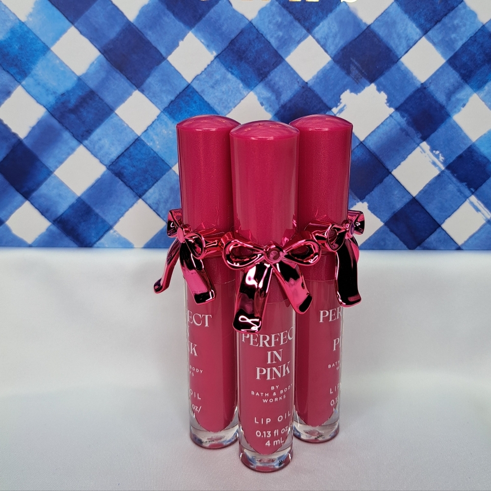 BATH & BODY WORKS 'PERFECT IN PINK'  LIP OIL 3-PIECE GIFT SET LIMITED-EDITION - Picture 14 of 14